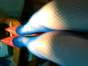 Asian fishnet stockings slut masturbates and moans